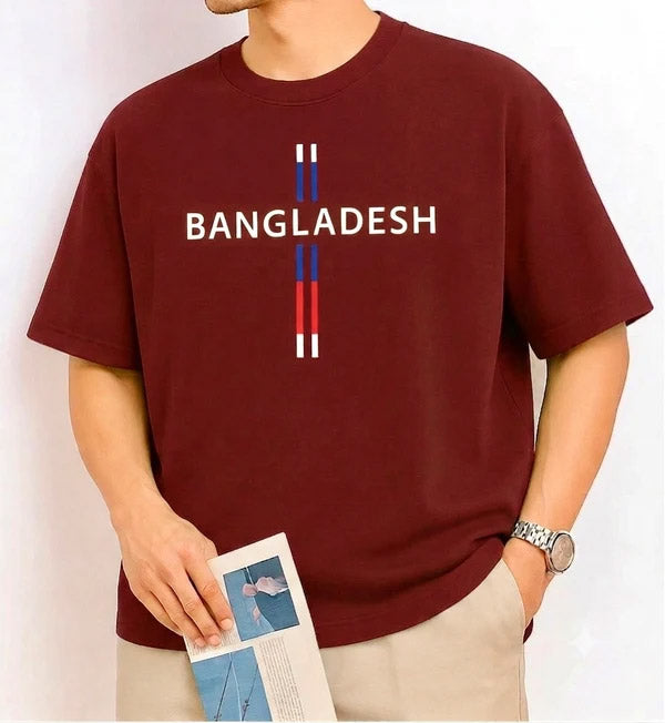 Drop Shoulder T-Shirt - Bangladesh II - Maroon