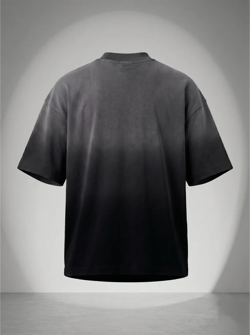 Deep Dye Drop Shoulder T-shirt - Midnight Black