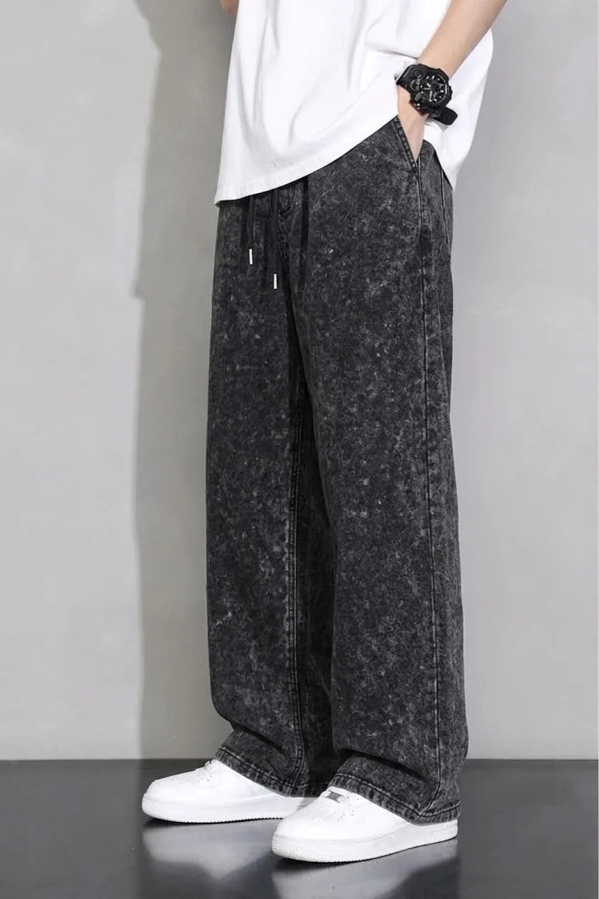 Mens Baggy SweatPants - Black Acid