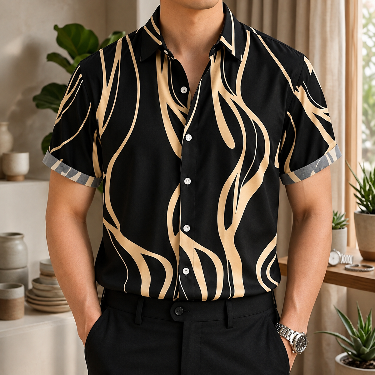 China Micro Half Sleeve Shirt For Men,s ( 5 colors available)