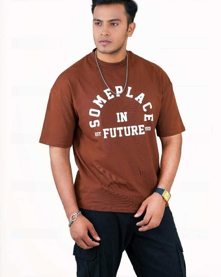 Drop Shoulder T-Shirt - Someplace Design - Coffee