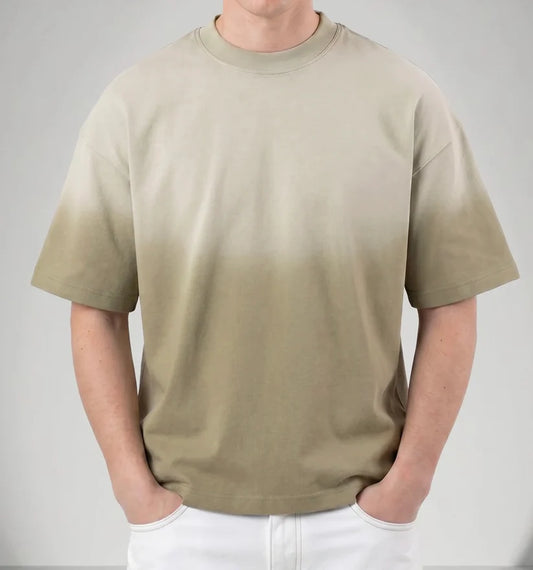 Deep Dye Drop Shoulder T-shirt - Moon Dust
