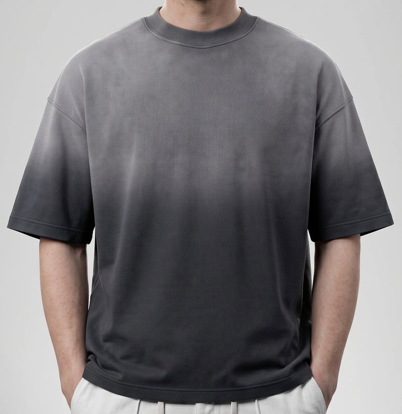 Deep Dye Drop Shoulder T-shirt - Midnight Black