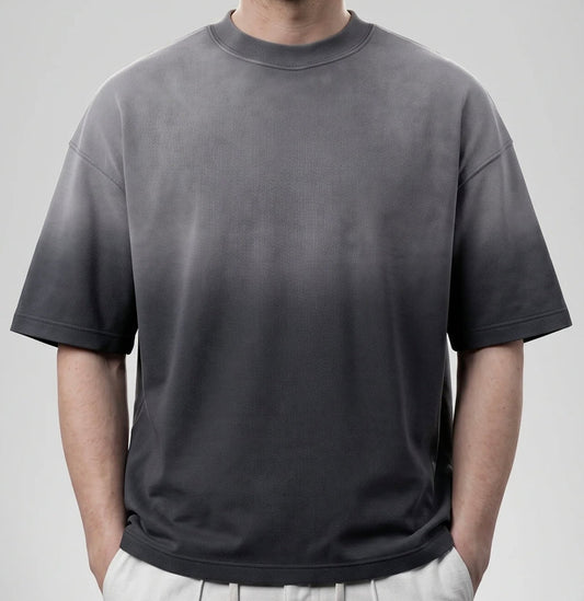 Deep Dye Drop Shoulder T-shirt - Midnight Black
