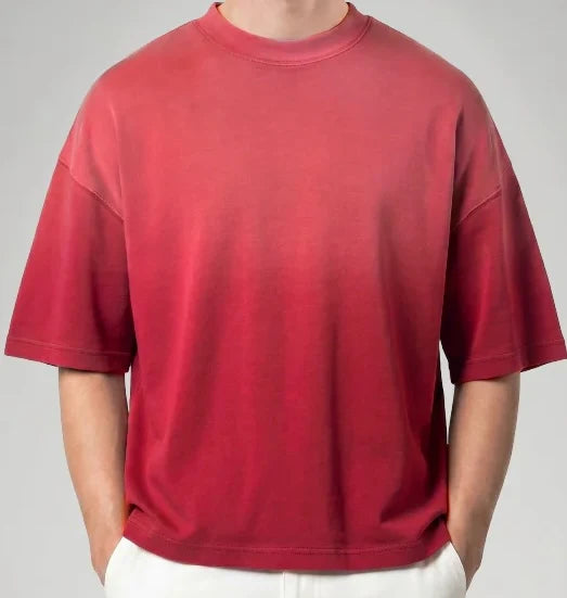 Deep Dye Drop Shoulder T-shirt - Desert Rose