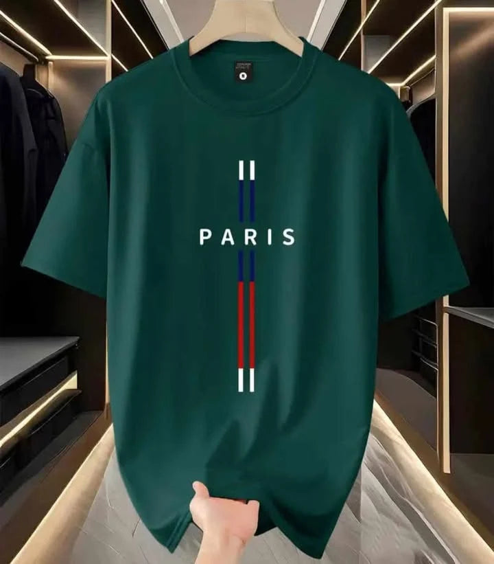 Drop Shoulder T-Shirt - Paris - Green