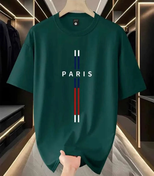 Drop Shoulder T-Shirt - Paris - Green