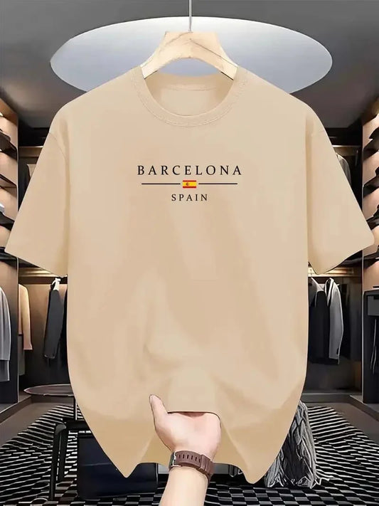 Drop Shoulder T-Shirt - Barcelona - Beige
