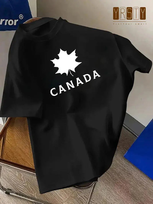 Drop Shoulder T-Shirt - Canada - Black