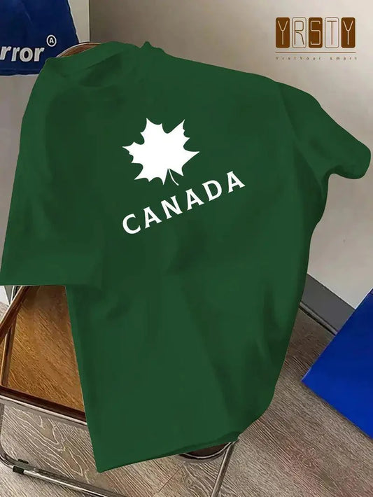 Drop Shoulder T-Shirt - Canada - Green