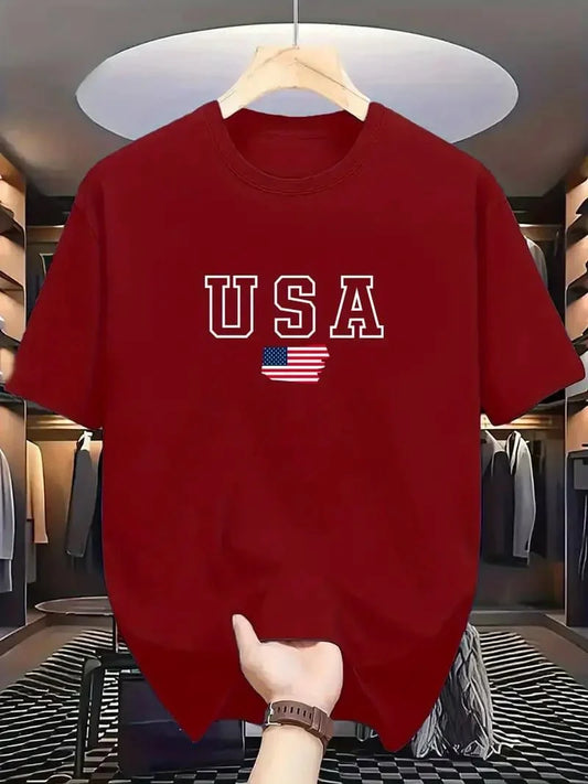 Drop Shoulder T-Shirt - USA (new) - Maroon