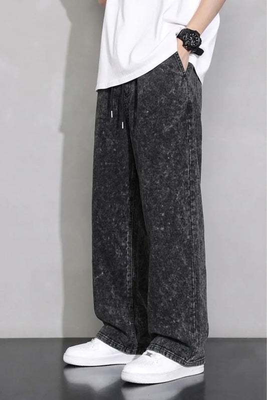 Mens Baggy SweatPants - Black Acid
