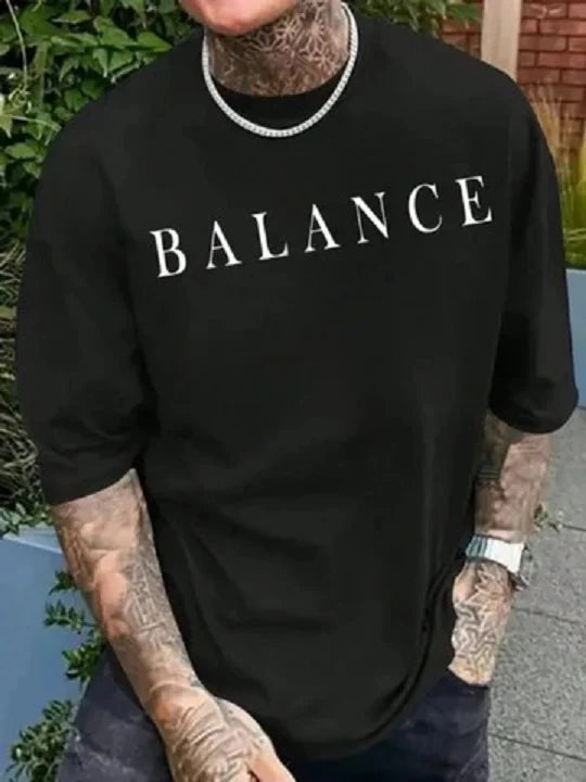 Drop Shoulder T-Shirt - Balance - Black