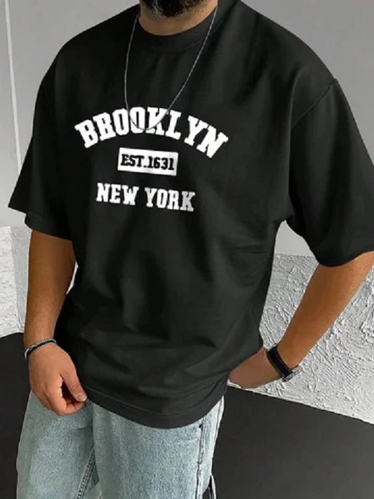 Drop Shoulder T-Shirt - Brooklyn - Black