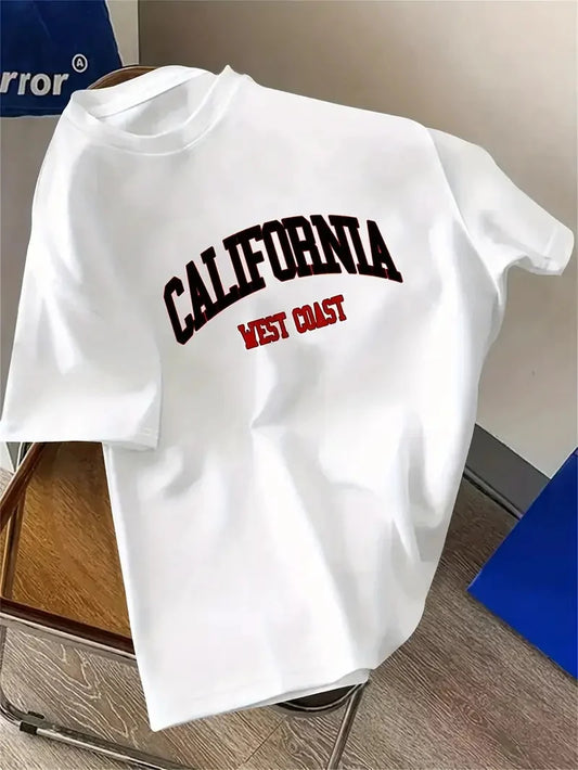 Drop Shoulder T-Shirt - California - White