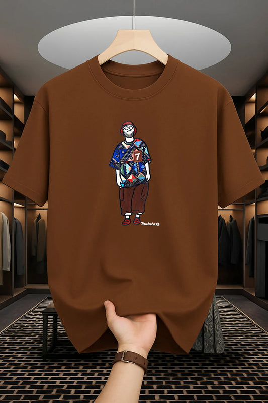 Drop Shoulder T-Shirt - Makuta Design - Coffee
