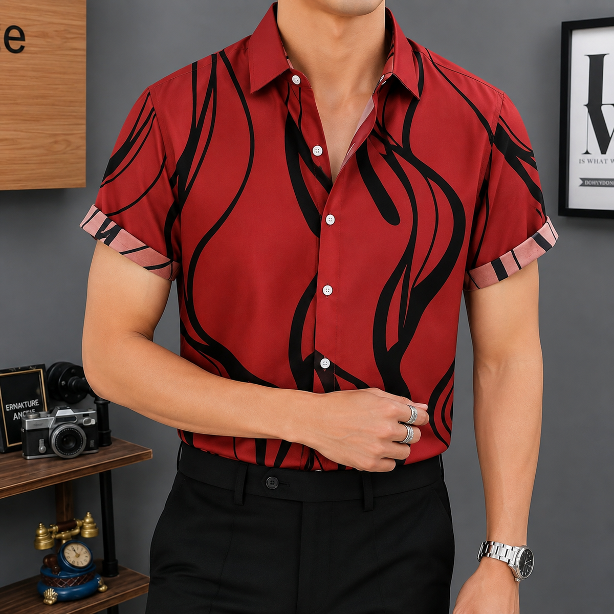 China Micro Half Sleeve Shirt For Men,s ( 5  colors available)