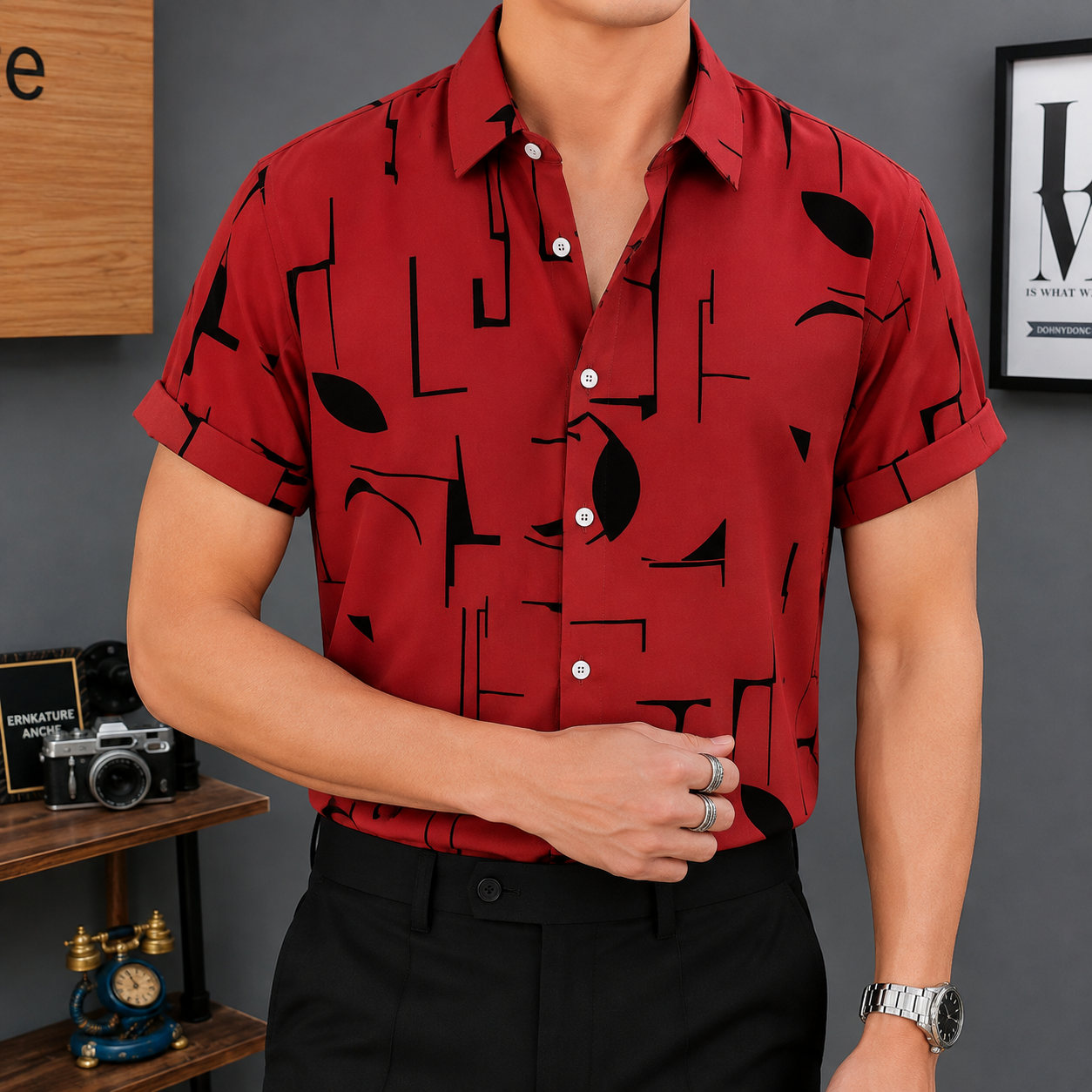 China Micro Half Sleeve Shirt For Men,s ( 6 colors available)