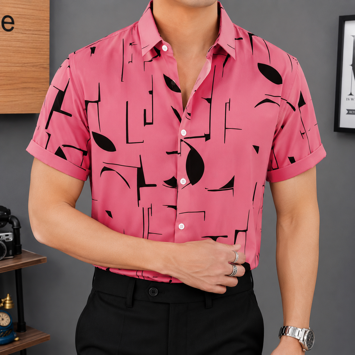 China Micro Half Sleeve Shirt For Men,s ( 6 colors available)