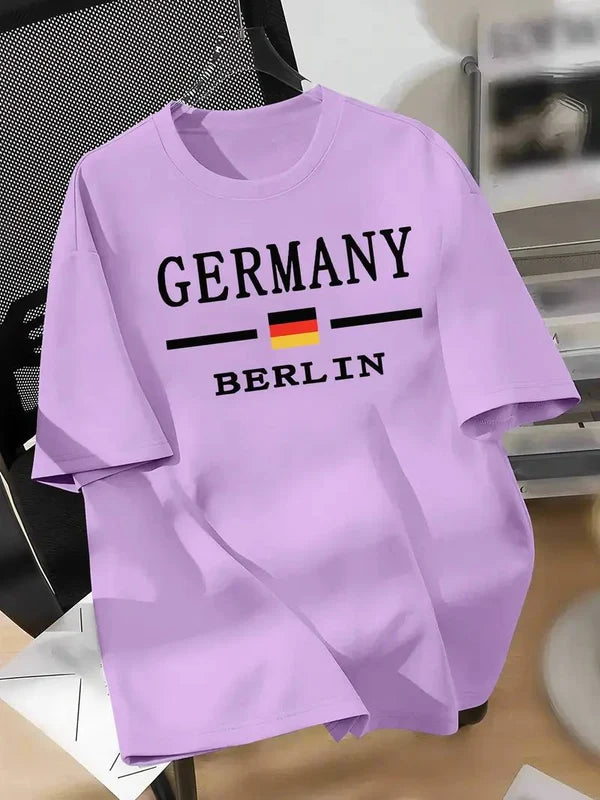 Drop Shoulder T-Shirt - Germany Design - Lavender