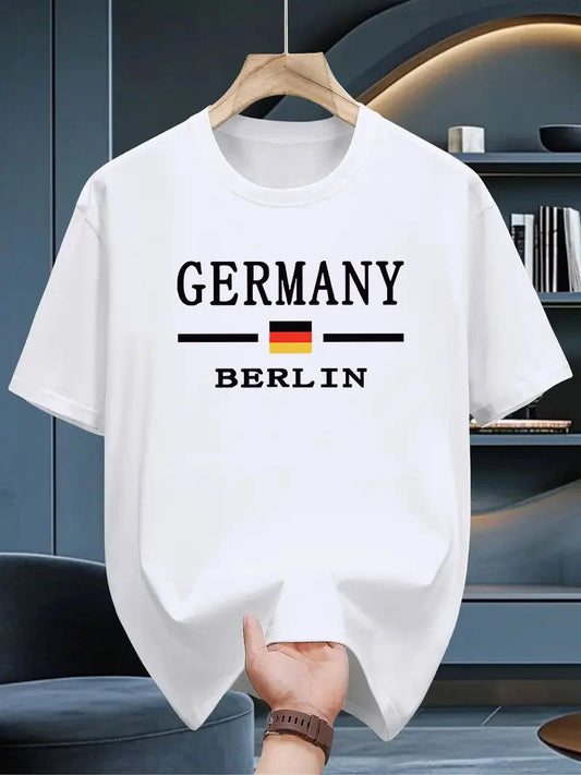 Drop Shoulder T-Shirt - Germany Berlin - White