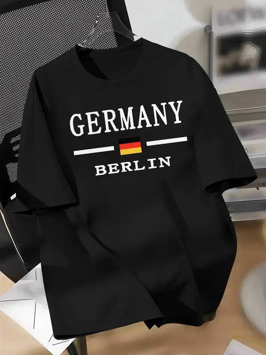 Drop Shoulder T-Shirt - Germany Berlin - Black