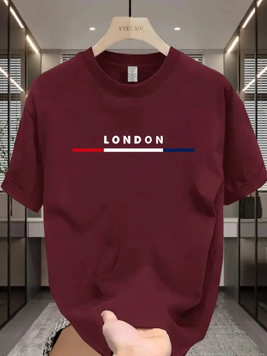 Drop Shoulder T-Shirt - London - Maroon