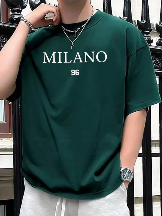 Drop Shoulder T-Shirt - Milano 96 - Green