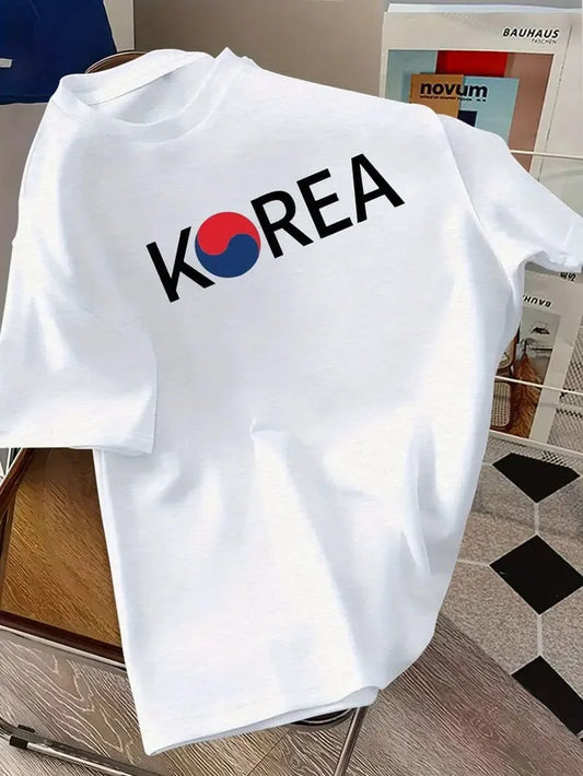 Drop Shoulder T-Shirt - Korea - White
