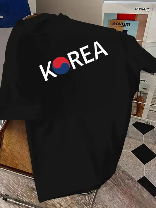 Drop Shoulder T-Shirt - Korea - Black