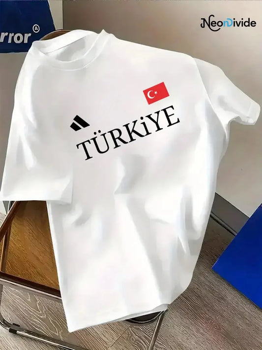 Drop Shoulder T-Shirt - Turkiye - White