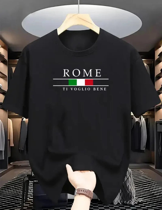 Drop Shoulder T-Shirt - Rome - Black