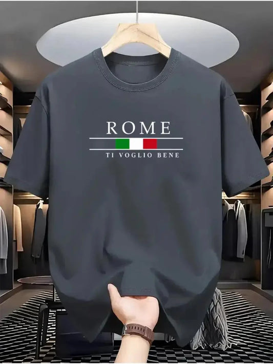 Drop Shoulder Color T-Shirt - Rome - Silver