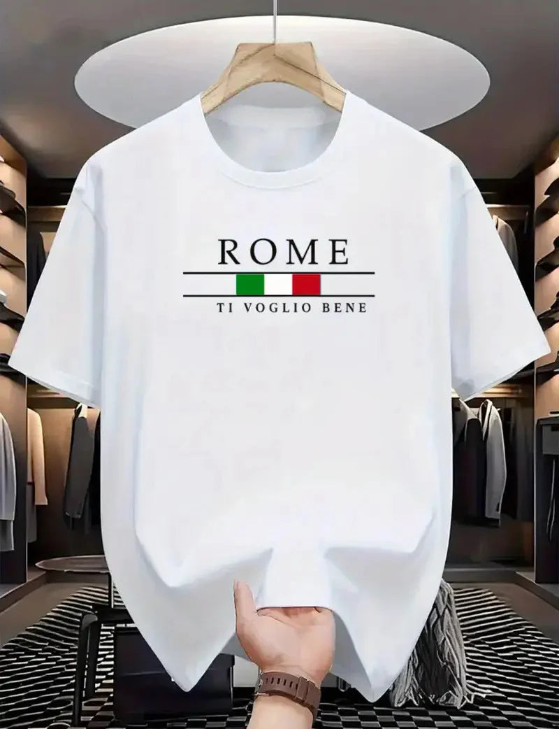 Drop Shoulder T-Shirt - Rome - White
