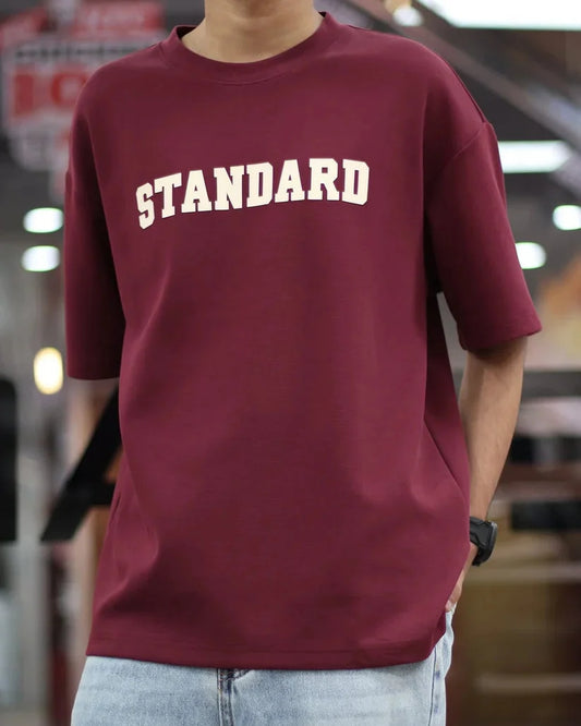 Drop Shoulder T-Shirt - Standard - Maroon