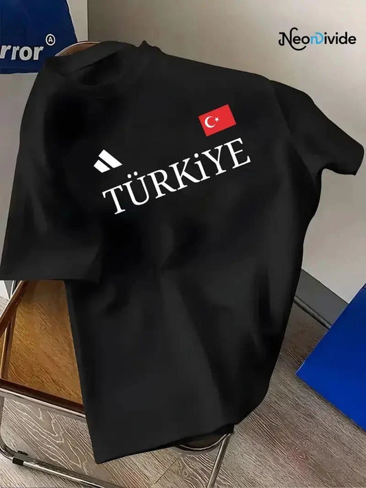 Drop Shoulder T-Shirt - Turkiye - Black